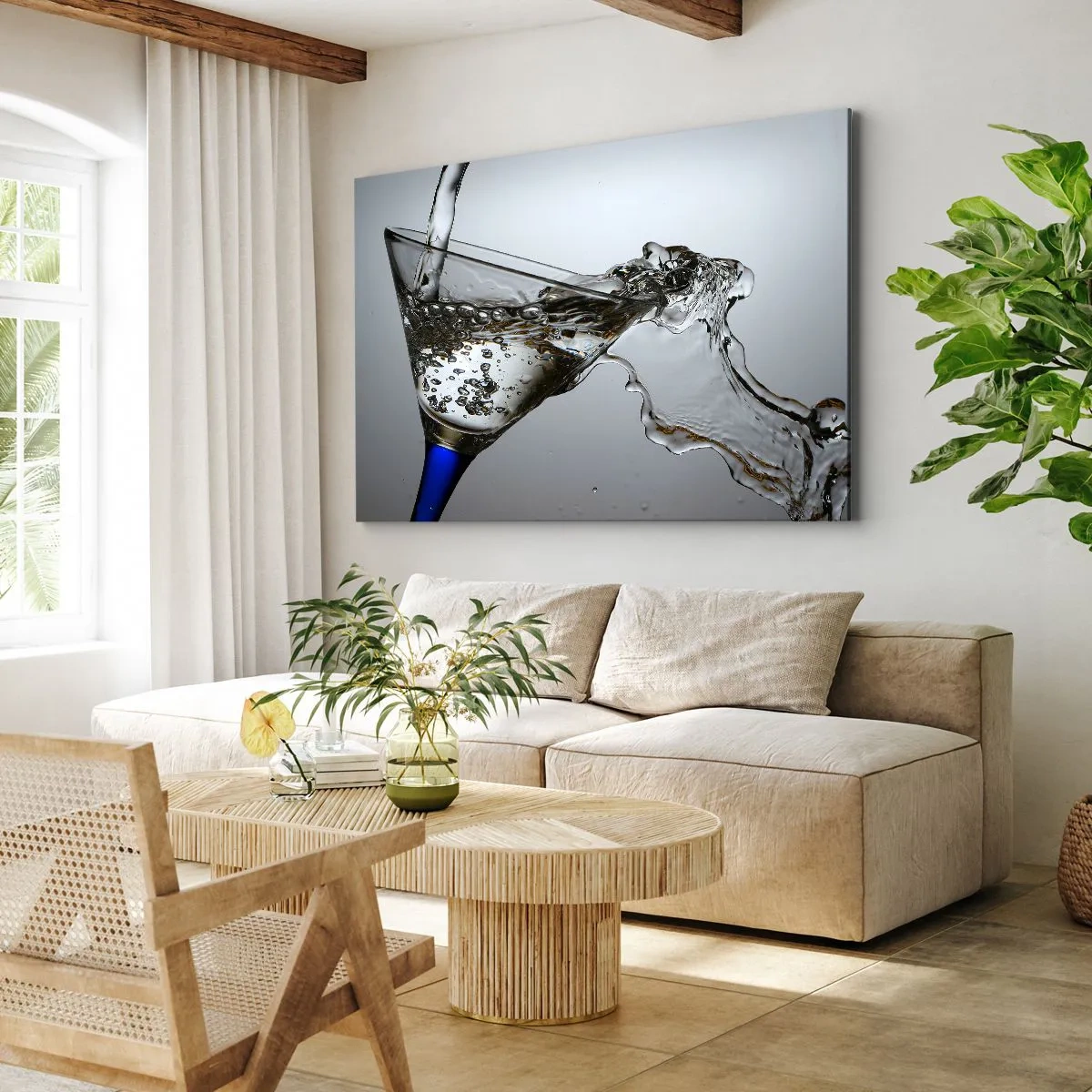 Vászonkép - Kristályvíz kristályüvegben - 120x80 cm