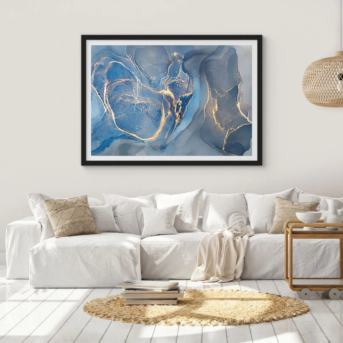 Poszter fehér keretben - Arany por - 91x61 cm