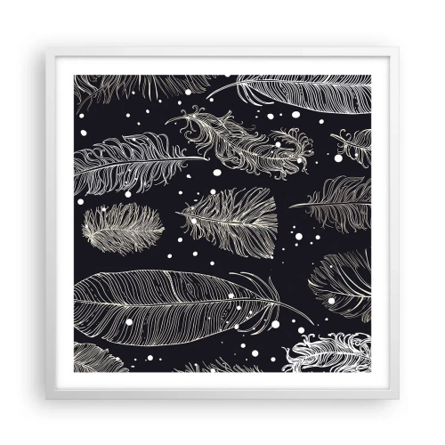 Poszter fekete keretben - Tollas csipke - 60x60 cm