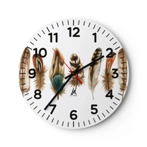 Falióra, Óra - Tollas variáció - 30x30 cm