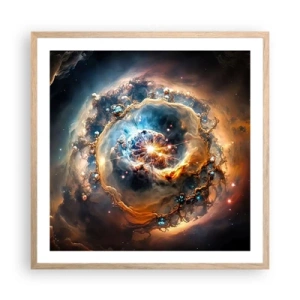 Poszter világos tölgy keretben - Kezdet - 60x60 cm