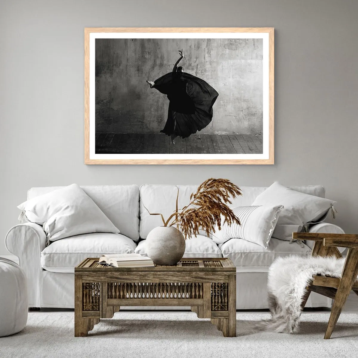 Poszter világos tölgy keretben - Szenvedélyes pas - 70x50 cm