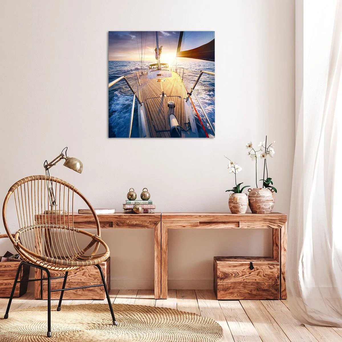 Vászonkép - Futás a hullámokon - 70x70 cm