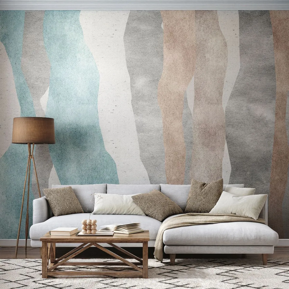 Fotótapéta Premium Sand - A meghittség tanulmánya - Pasztell, Minimalista, Vonalak - 400x280 cm