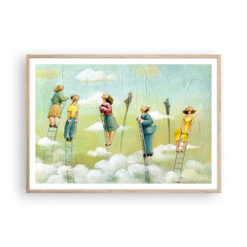 Poszter világos tölgy keretben - Az álmod mögött - 100x70 cm