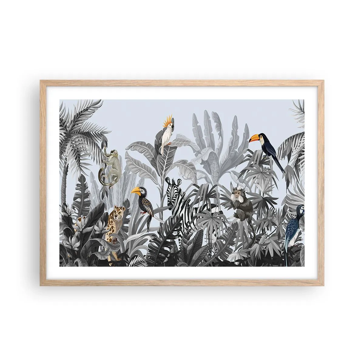 Poszter világos tölgy keretben - Afrikai mese - 70x50 cm