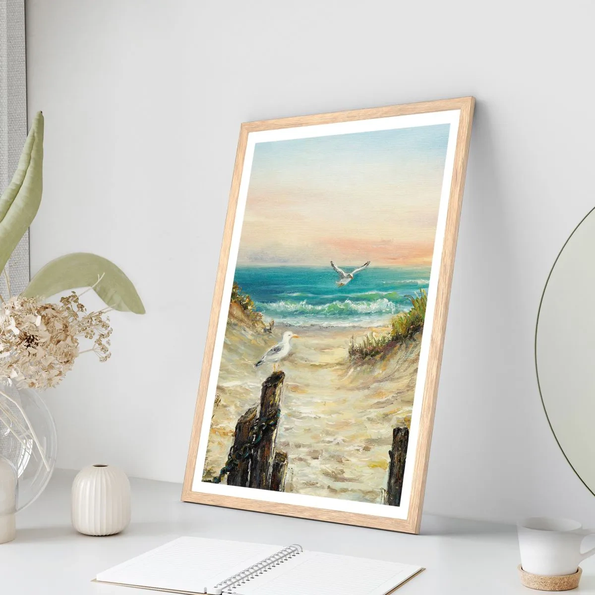 Poszter világos tölgy keretben - Szélcsend - 61x91 cm