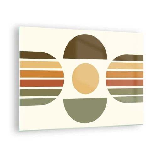 Üveg kép - Absztrakt geometrikus minta földszínű tónusokkal és merész formákkal - 70x50cm - A Föld színeiben - Modern fali dekoráció nappalihoz és hálószobához ARTTOR