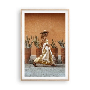 Poszter világos tölgy keretben - Hippi stílusban - 61x91 cm