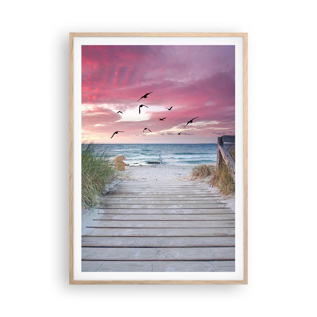 Poszter világos tölgy keretben - Balti impresszió - 70x100 cm