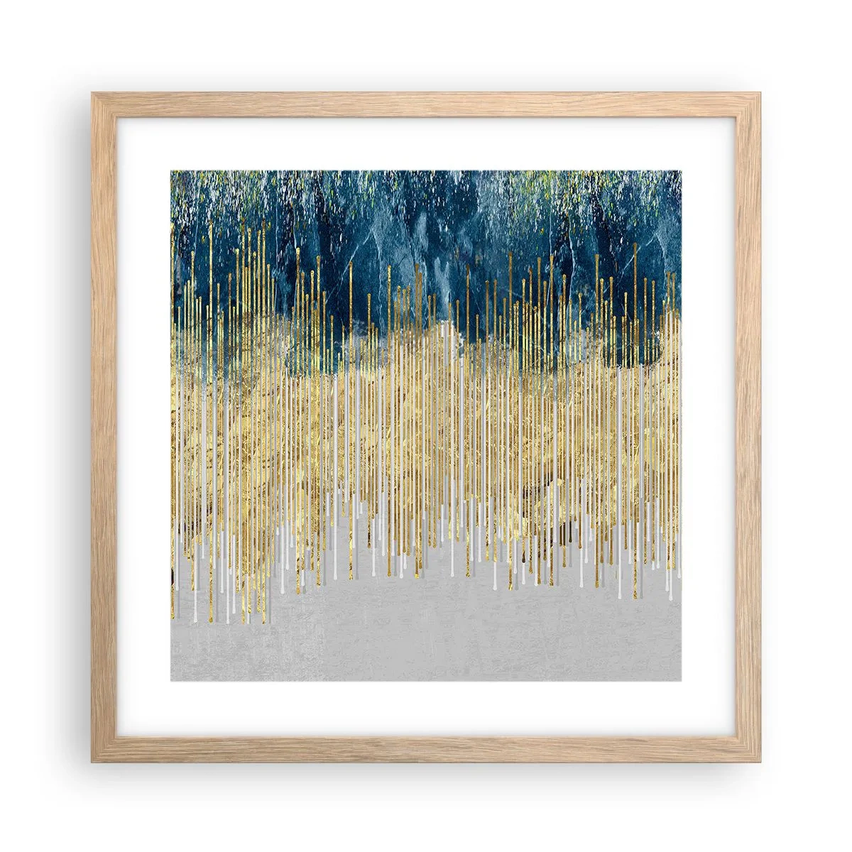 Poszter világos tölgy keretben - Aranyozott határ - 40x40 cm