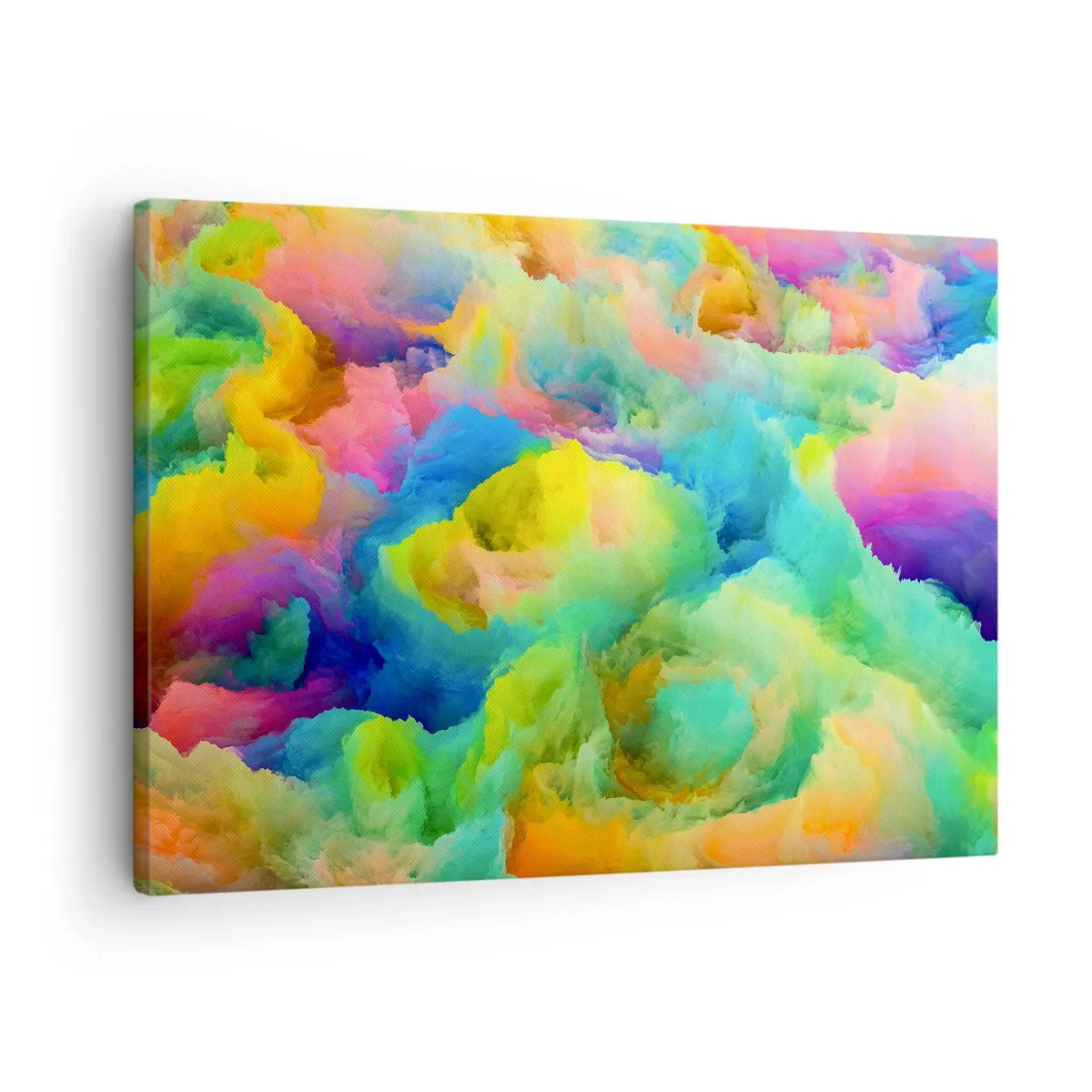 Vászonkép - Absztrakt kompozíció szivárvány színeiben - 70x50cm - Szivárványos pehely - Modern fali dekoráció nappalihoz és hálószobához ARTTOR