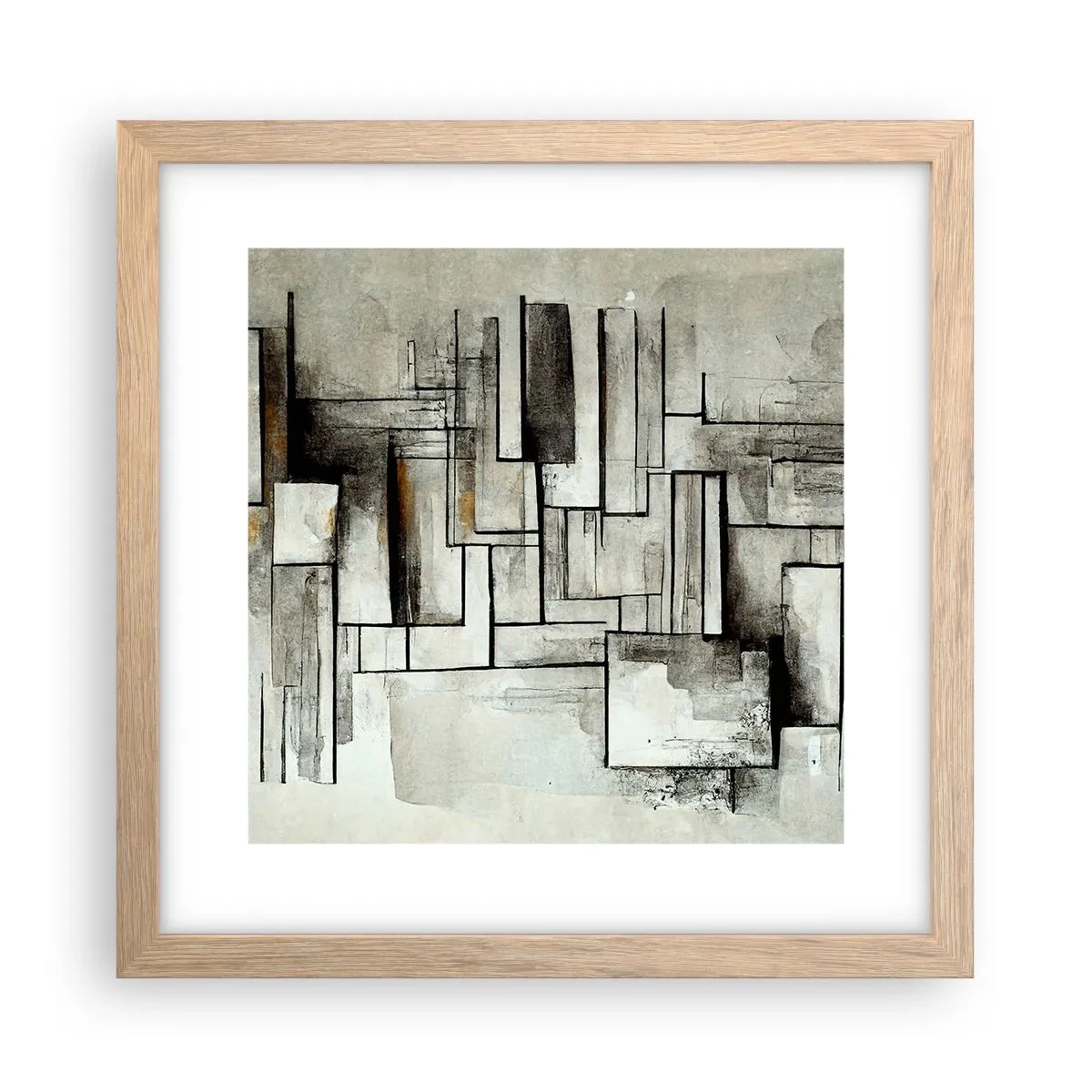 Poszter világos tölgy keretben - Az egyszerűség ereje - 30x30 cm