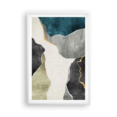 Poszter fekete keretben - Mozaik kompozíció aranyszállal - 61x91 cm