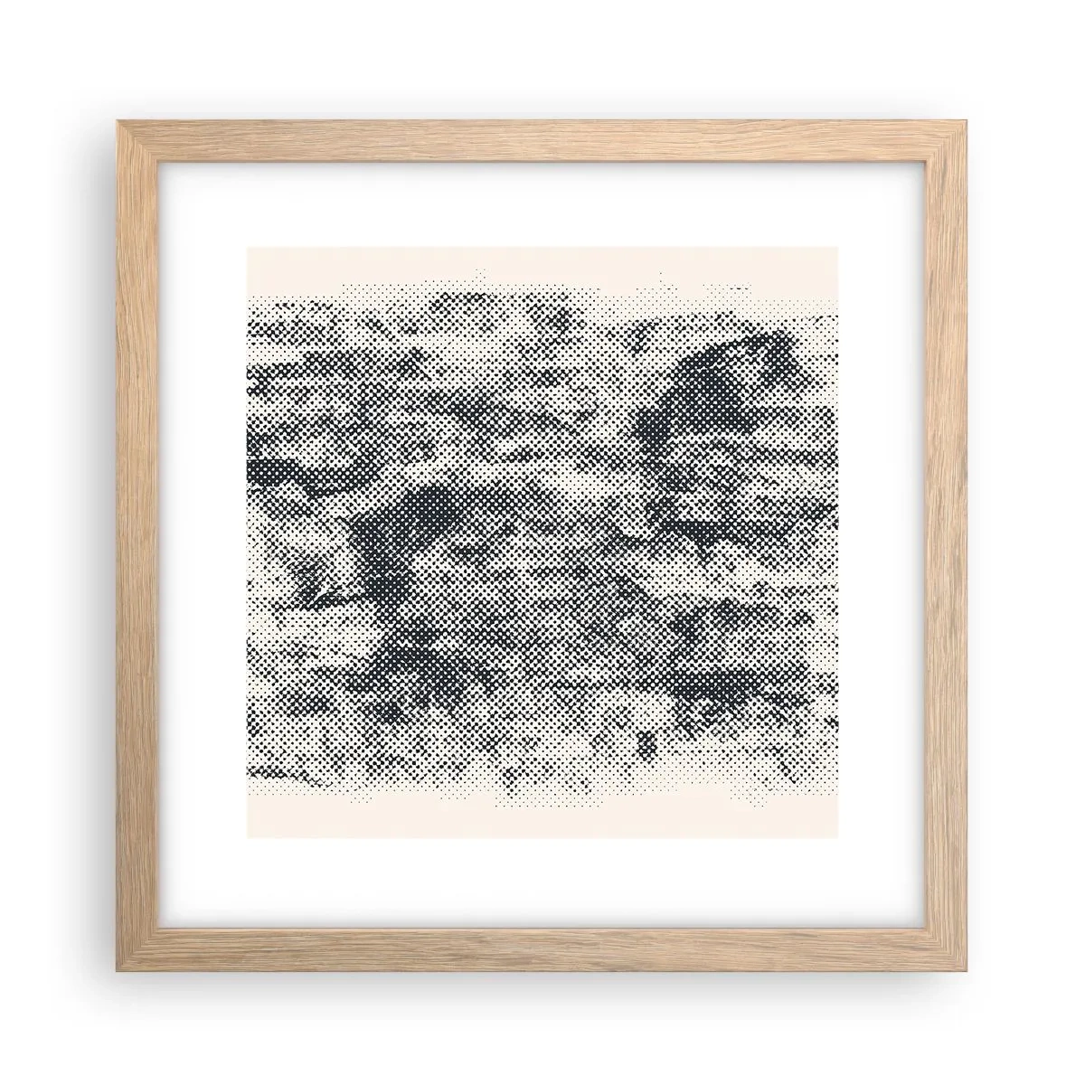 Poszter világos tölgy keretben - Ködös kompozíció - 30x30 cm