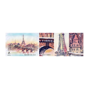 Fotótapéta Minta Öntapadós Deluxe Sticker - Az egyetlen ilyen város a világon - Város, Eiffel-torony, Párizs - 100x30 cm