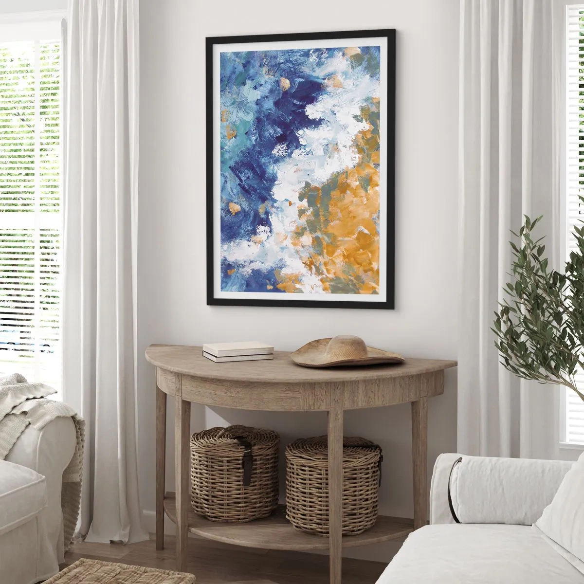 Poszter fehér keretben - Az elemek tánca - 70x100 cm