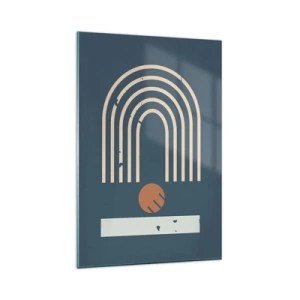 Üveg kép - Geometria sötétkék háttéren - 80x120 cm