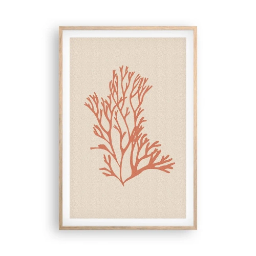 Poszter világos tölgy keretben - Korall filigrán - 61x91 cm