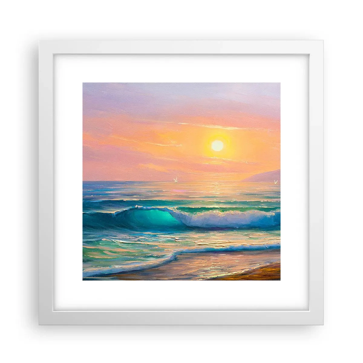 Poszter fekete keretben - A hullámok türkizkék dala - 30x30 cm