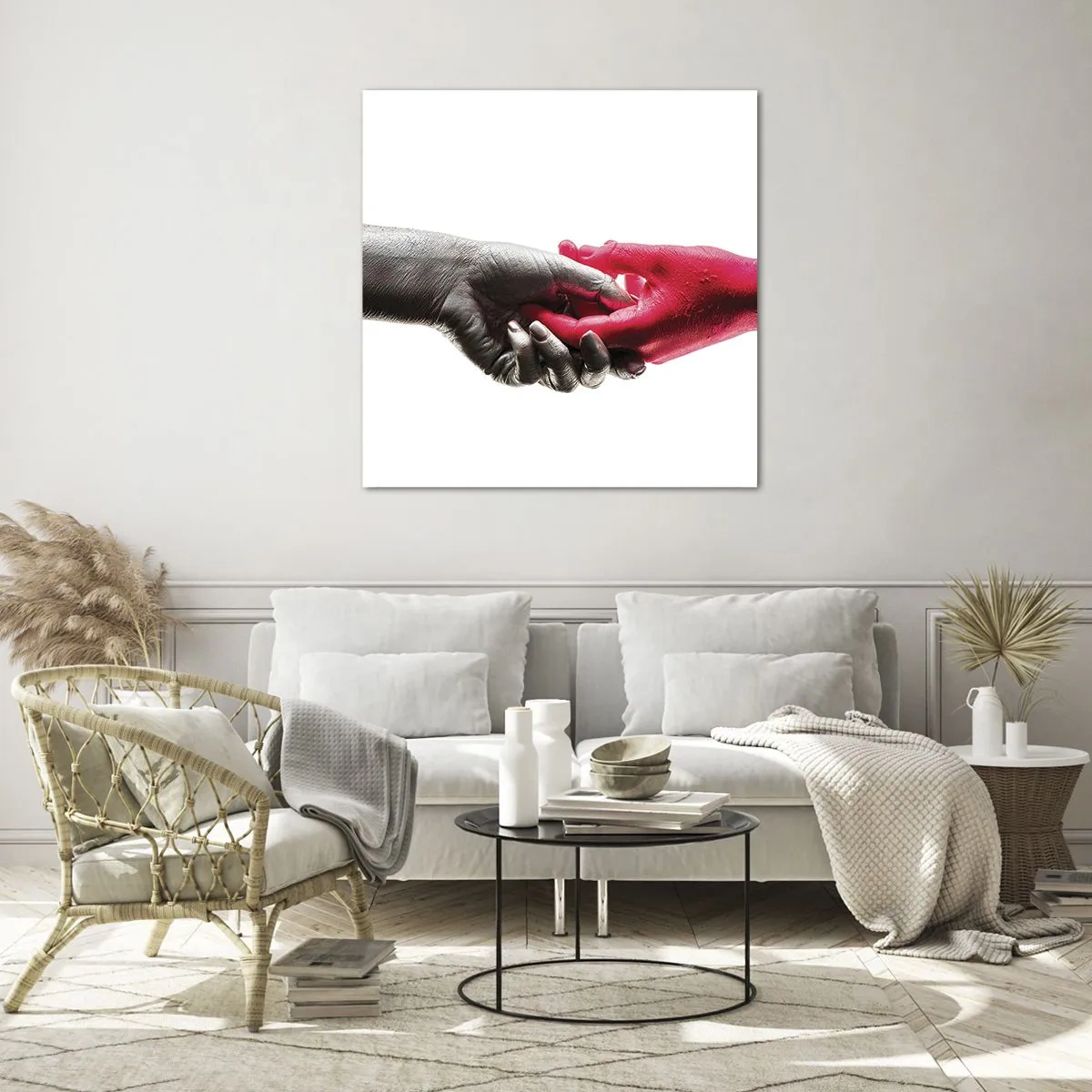 Üveg kép - Együtt, bár mások - 70x70 cm