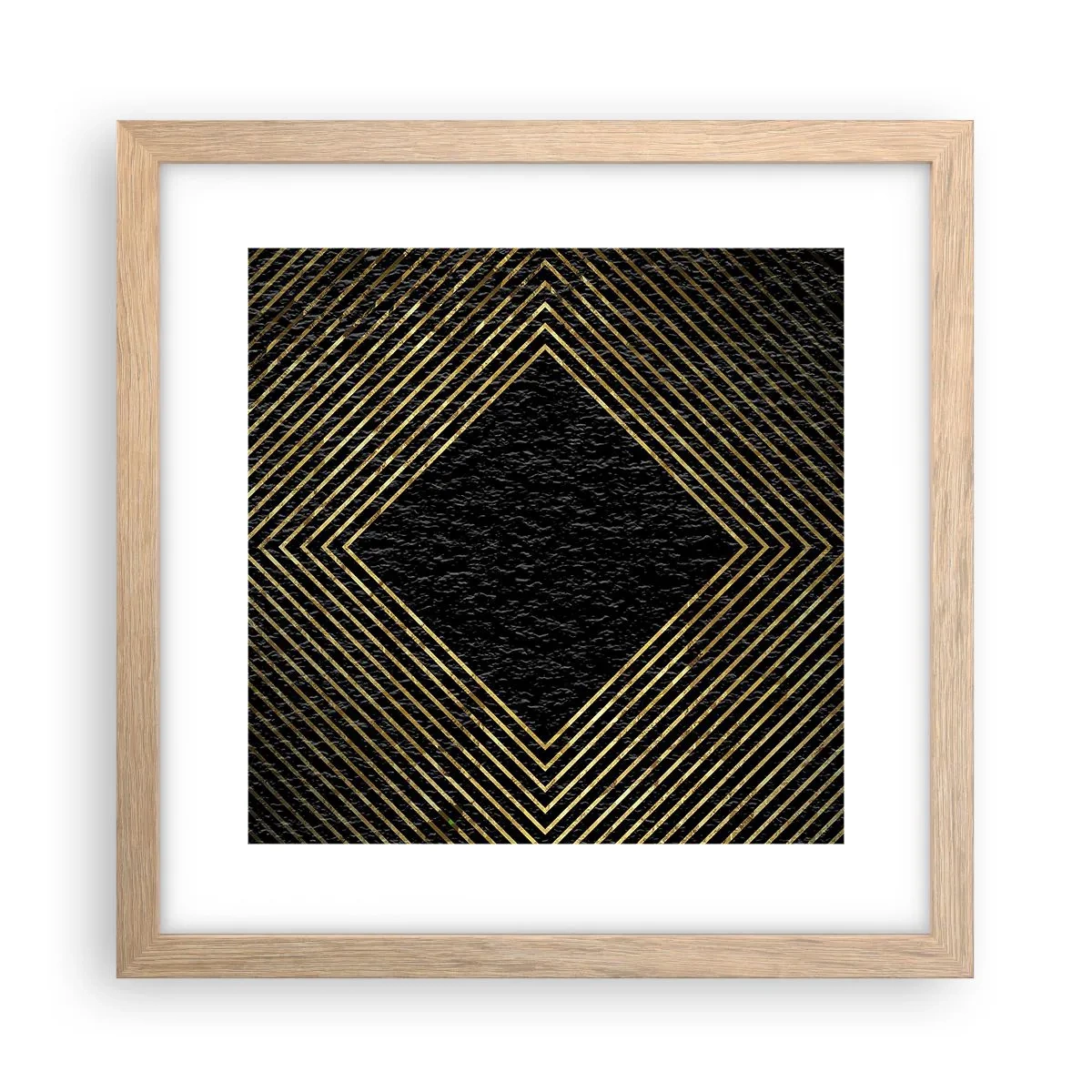 Poszter világos tölgy keretben - Geometria glamour stílusban - 30x30 cm
