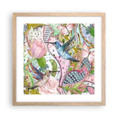 Poszter világos tölgy keretben - Szőlőbe gabalyodva - 40x40 cm