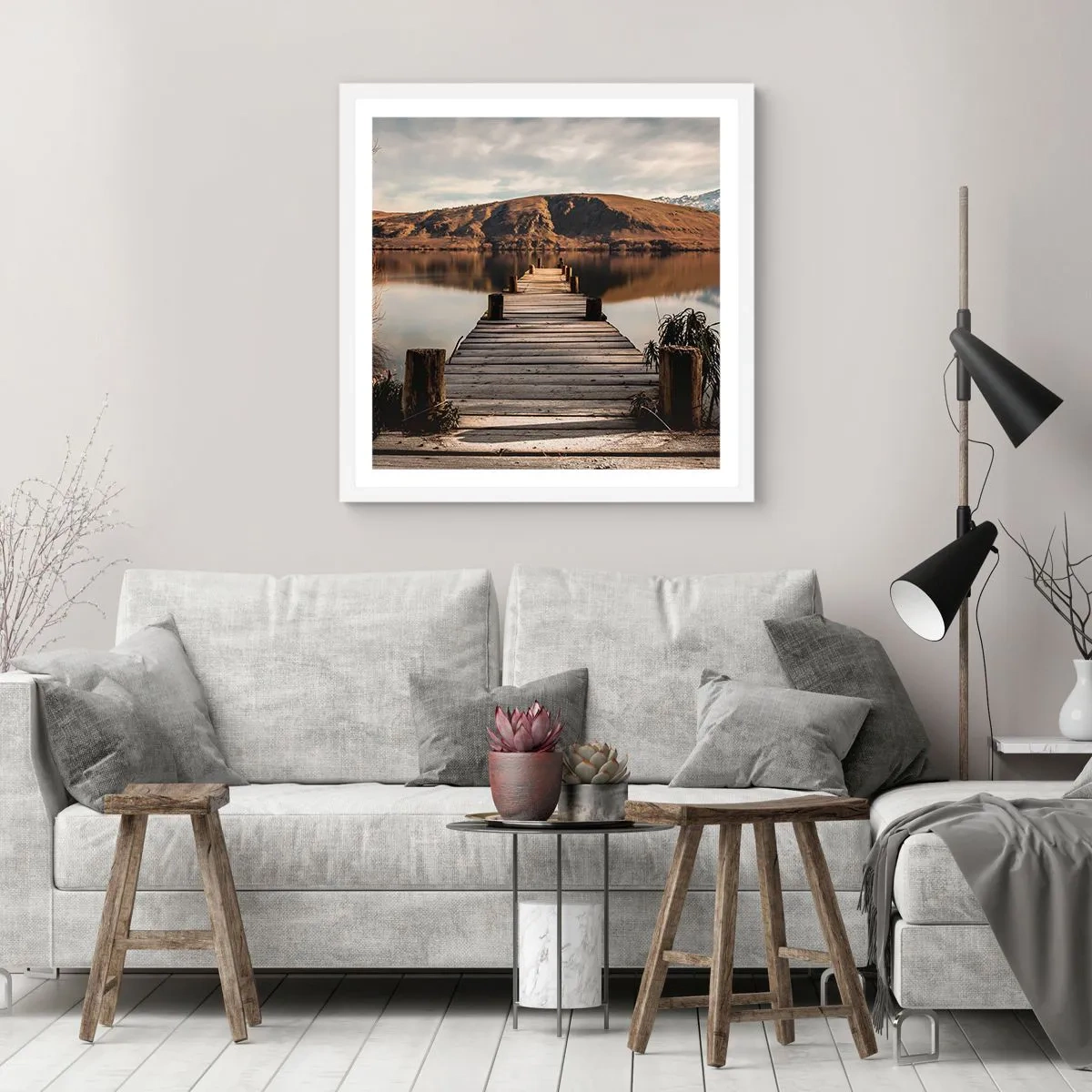Poszter fekete keretben - Táj a csendben - 30x30 cm