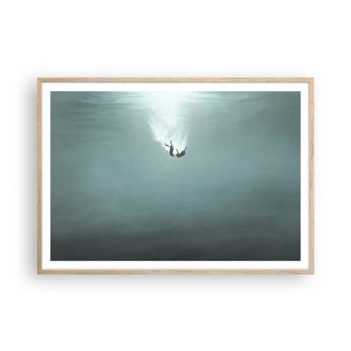 Poszter világos tölgy keretben - Az óceán ölelésében - 100x70 cm