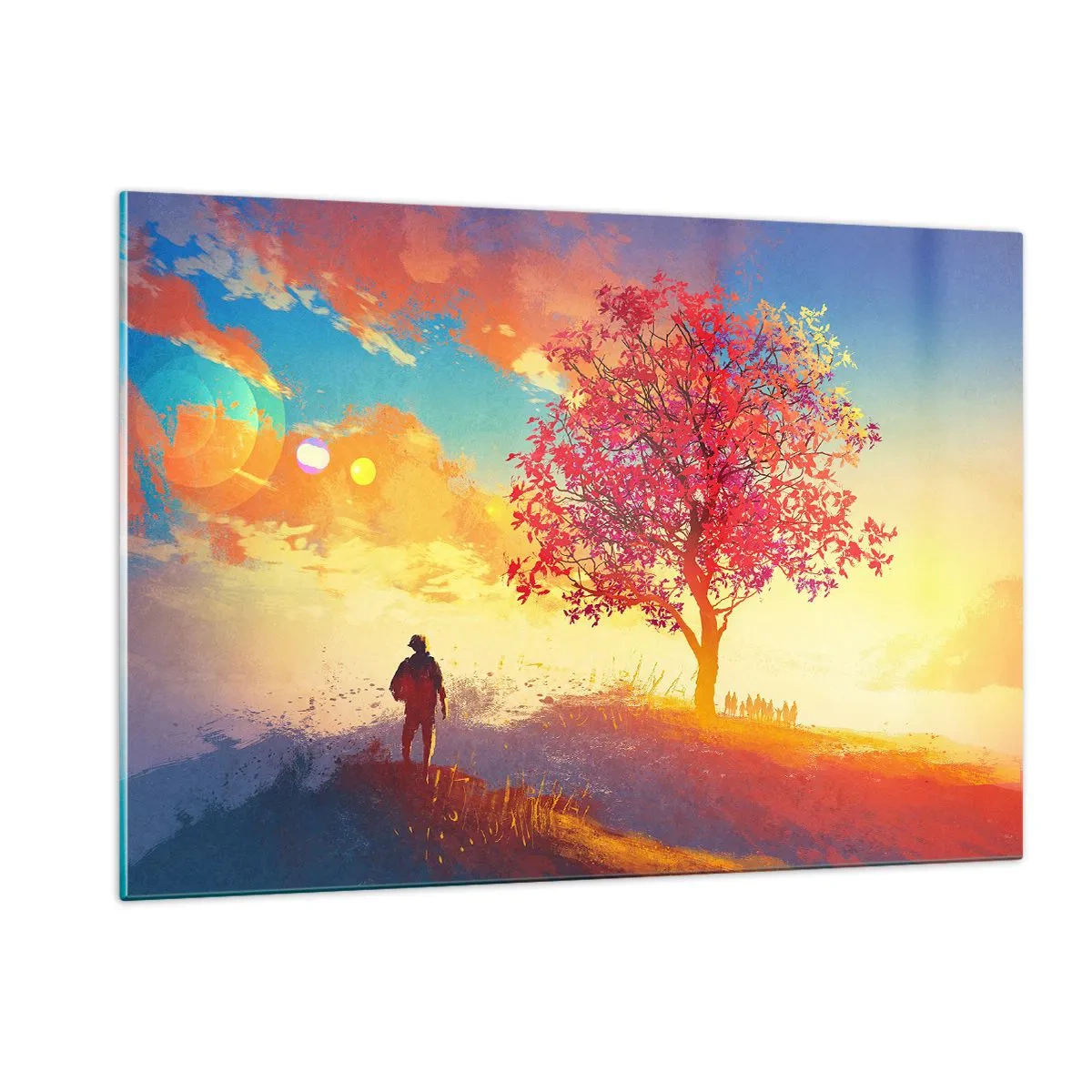 Üveg kép - Zarándok a célállomáson - 120x80 cm