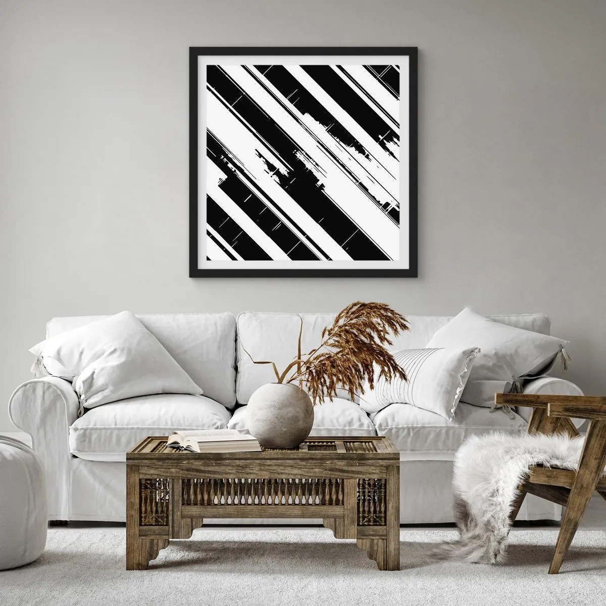 Poszter fehér keretben - Intenzív és dinamikus kompozíció - 60x60 cm
