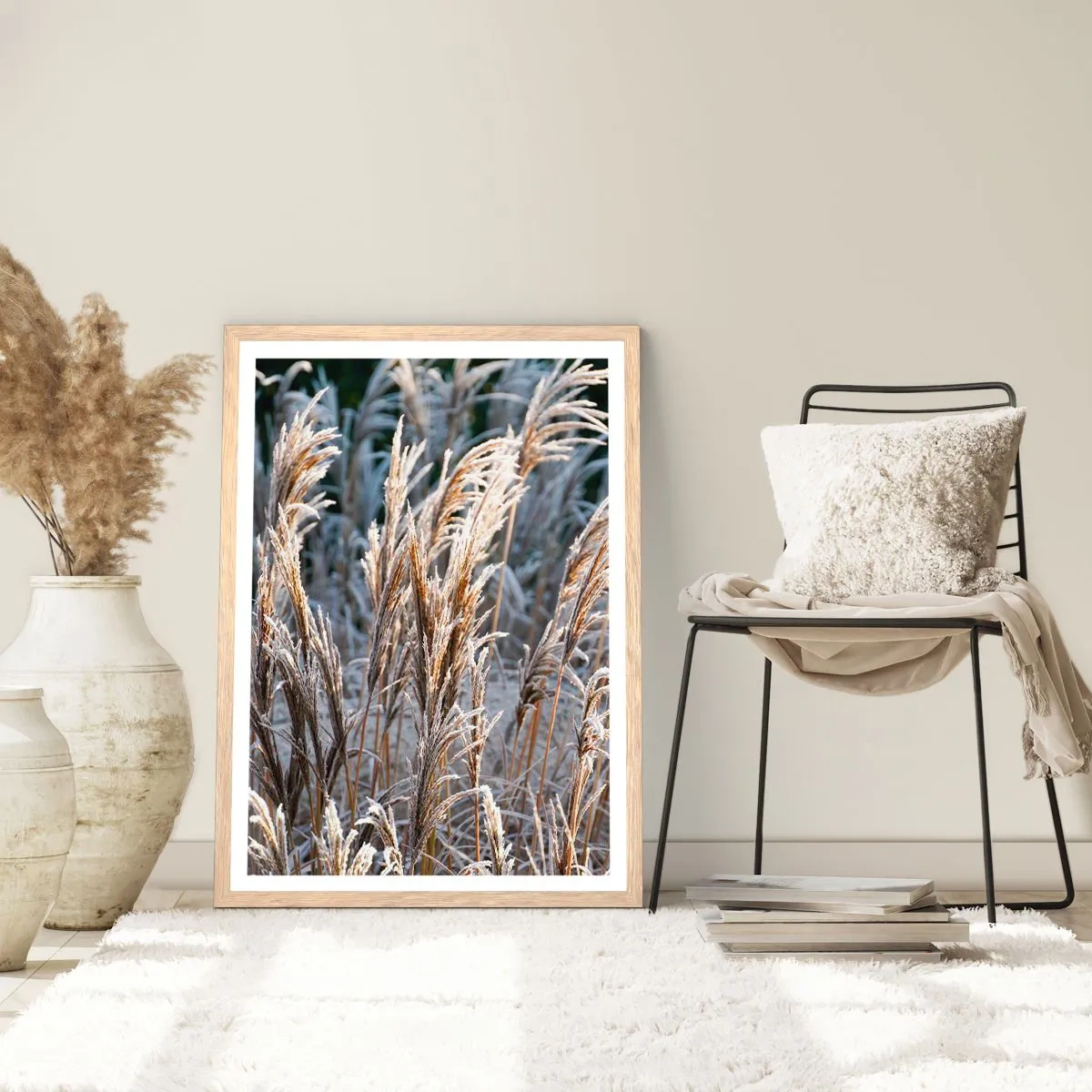 Poszter világos tölgy keretben - Zúzmarába öltözött - 70x100 cm