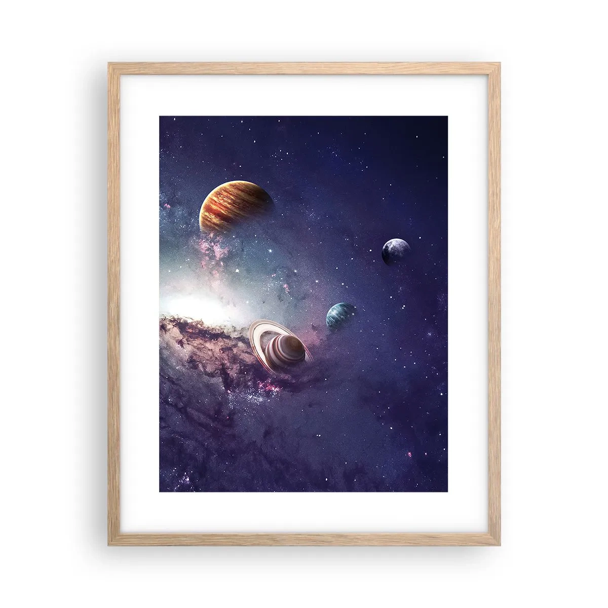 Poszter világos tölgy keretben - Napos táncrendszer - 40x50 cm