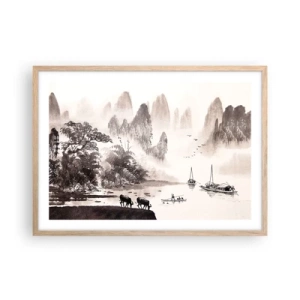 Poszter világos tölgy keretben - Kelet egzotikus hétköznapjai - 70x50 cm