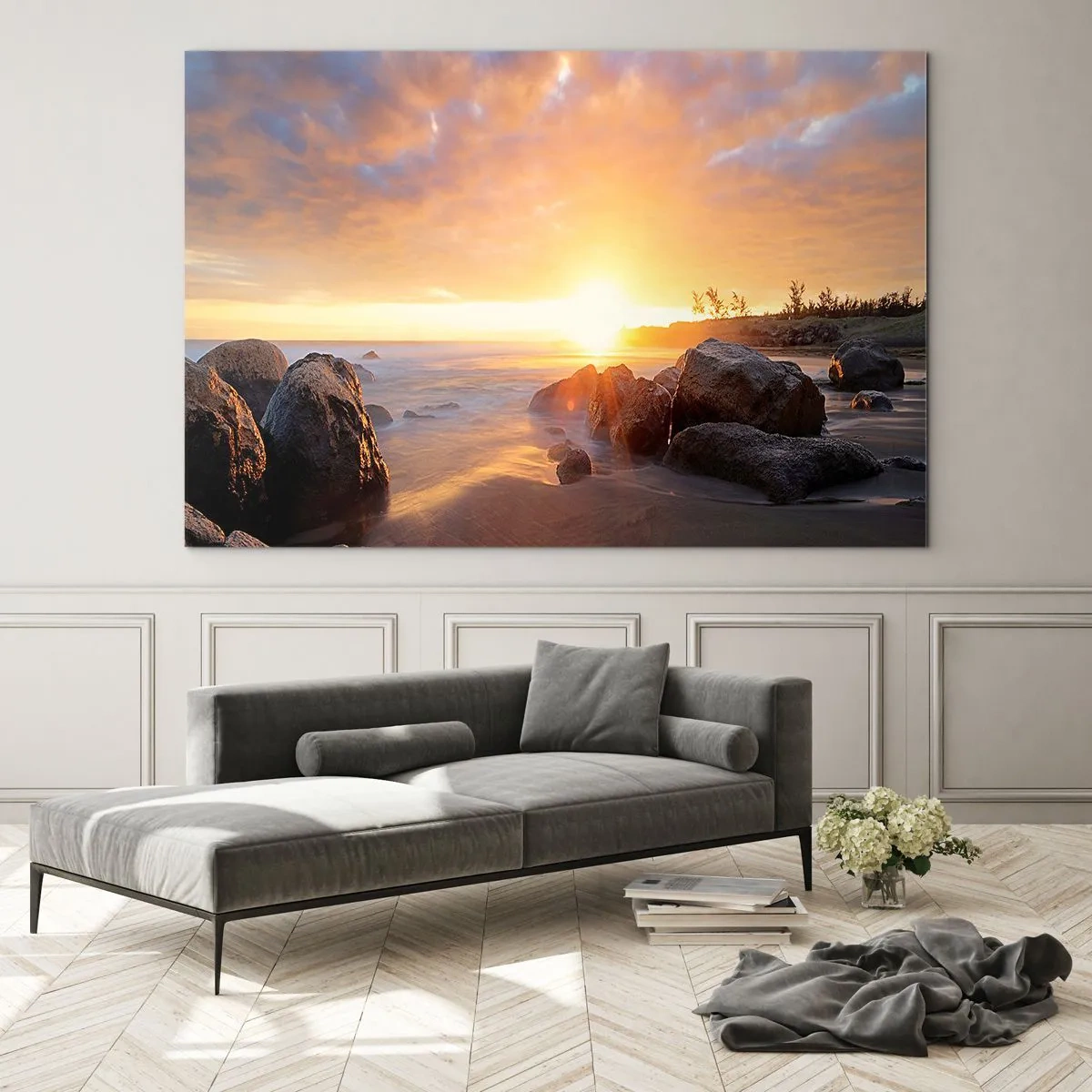 Üveg kép - Ragyogó esti szellő - 100x70 cm