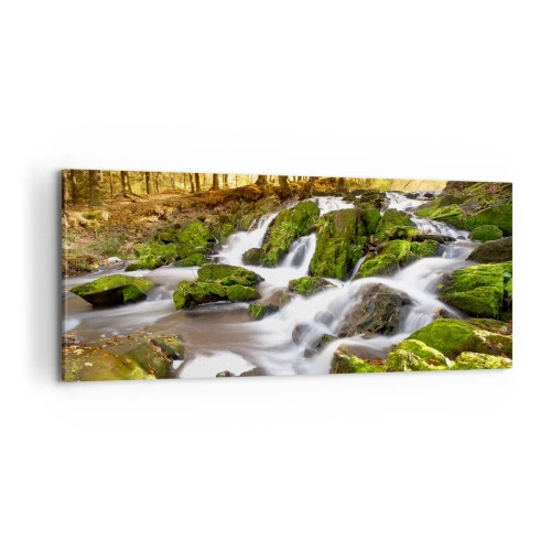 Vászonkép - Gyorsan át az őszi erdőn - 100x40 cm