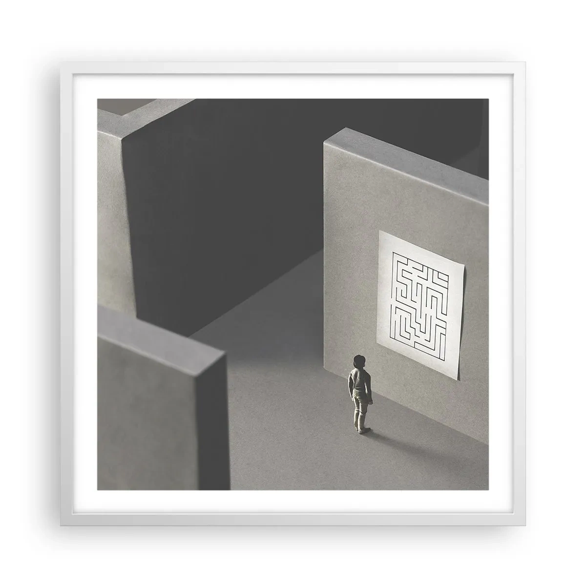 Poszter fekete keretben - De én hol vagyok? - 60x60 cm