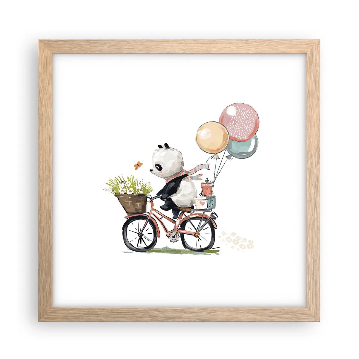 Poszter világos tölgy keretben - Boldog nap - 30x30 cm