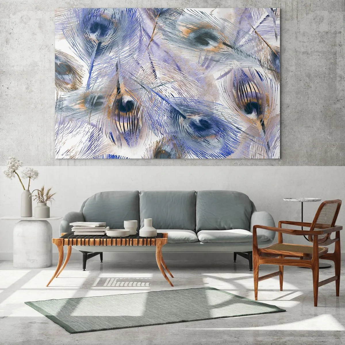 Üveg kép - Pávaszem kompozíció - 120x80 cm