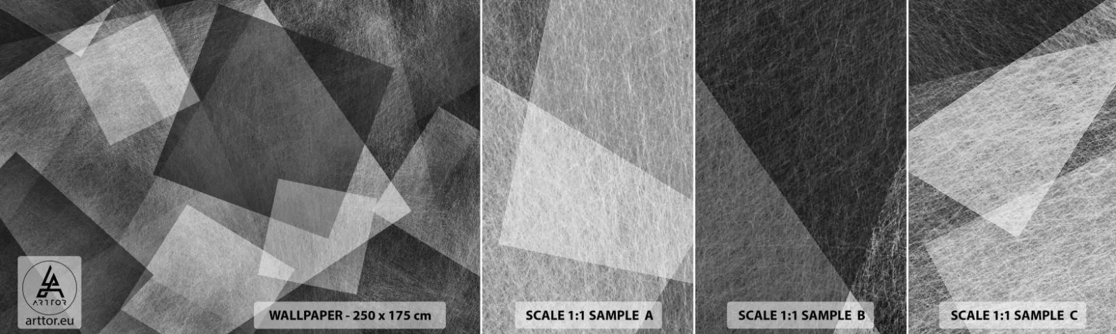 Fotótapéta Minta Öntapadós Deluxe Sticker - A tartósság és a rend örök szimbóluma - Absztrakció, Darab, Fekete és fehér - 100x30 cm