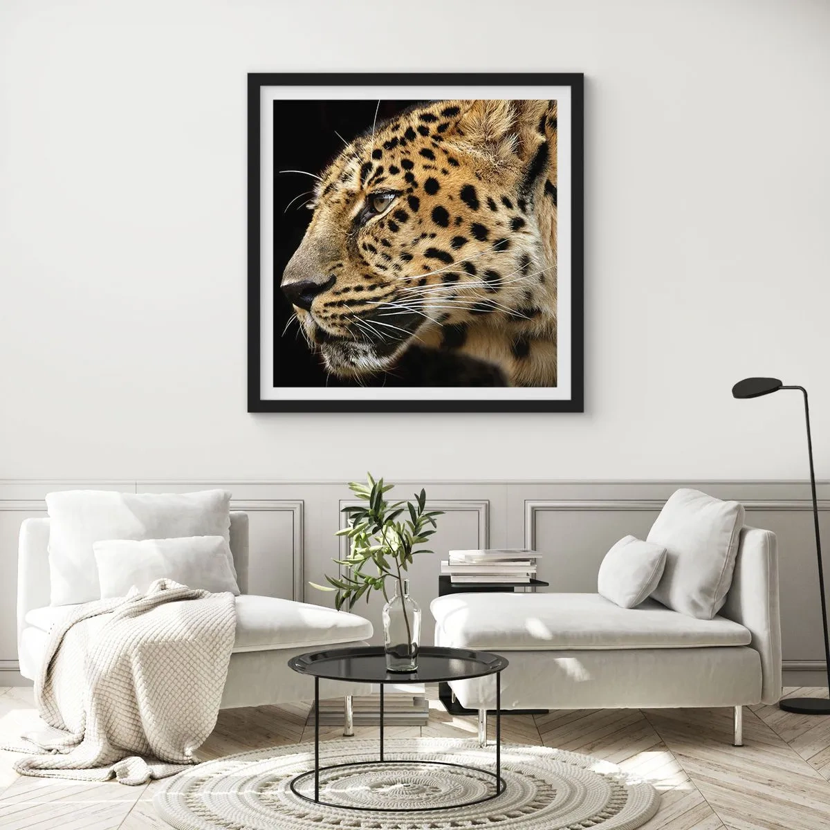 Poszter fehér keretben - Nyugodt, koncentrált, kész - 40x40 cm