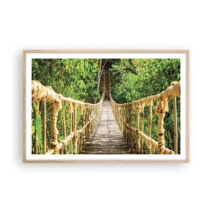 Poszter világos tölgy keretben - Zöldben ragadva - 91x61 cm