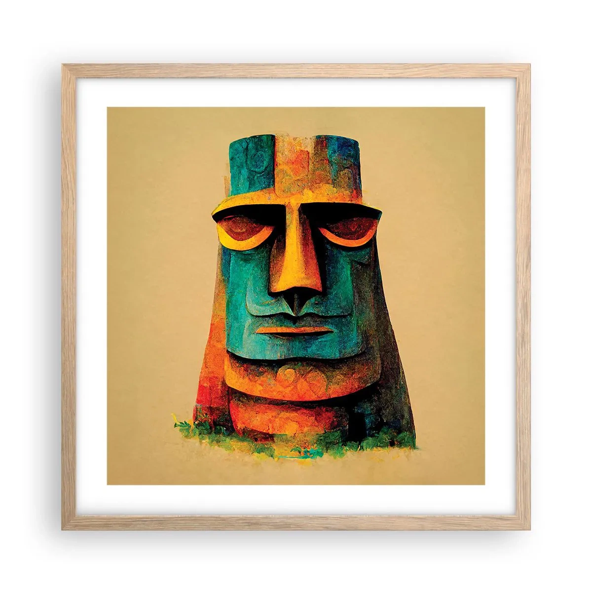 Poszter világos tölgy keretben - Szoborszerű és mégis szimpatikus - 50x50 cm