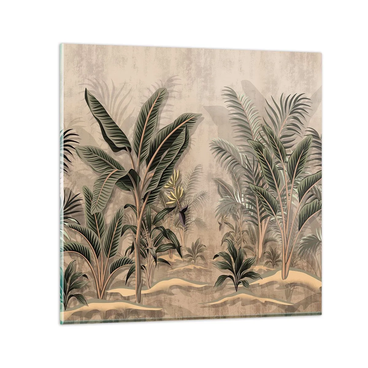 Üveg kép - Gyarmati stílusú metszet - 70x70 cm