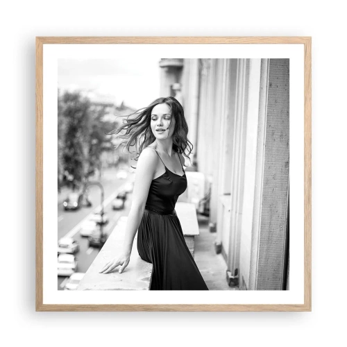 Poszter világos tölgy keretben - Biztosan párizsi - 60x60 cm