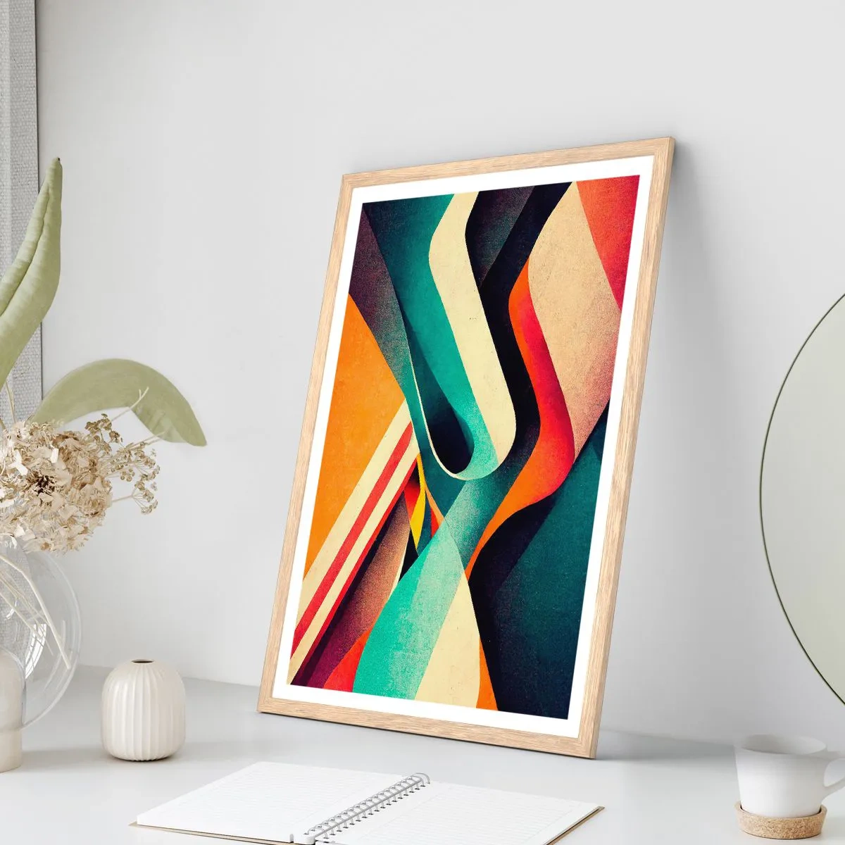 Poszter világos tölgy keretben - Intenzív kompozíció - 70x100 cm