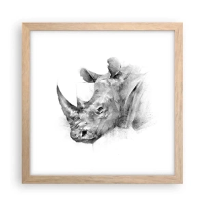 Poszter világos tölgy keretben - Afrikai portré - 30x30 cm