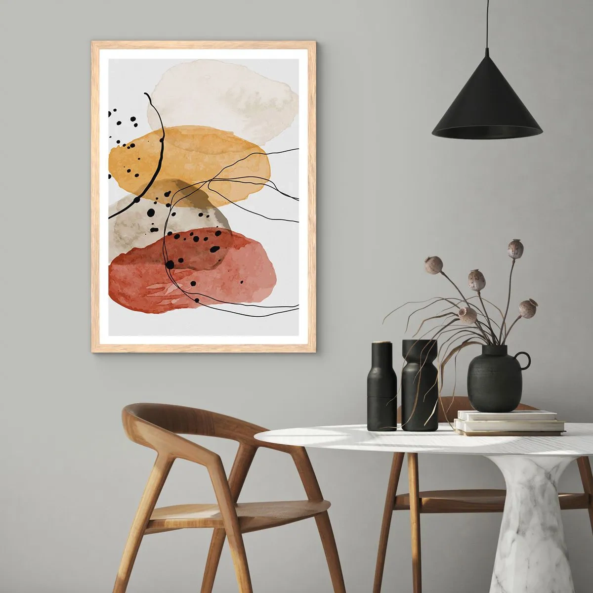 Poszter világos tölgy keretben - Mint a könnyű, friss levegő - 70x100 cm