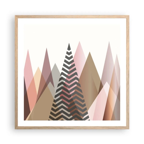 Poszter világos tölgy keretben - Piramis nézet - 60x60 cm