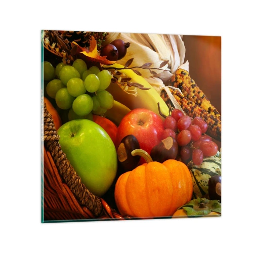 Üveg kép - Bőség kosara - 70x70 cm
